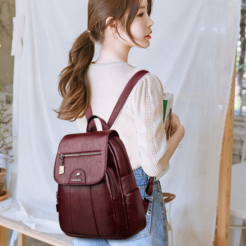 Mochila de cuero lujosa para dama Colección Aurora Atelier