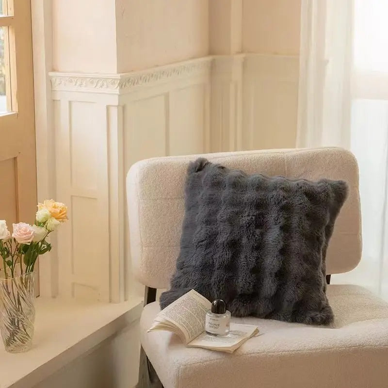 Super Mjuk Fluffig Lyxig Kanin Fuskpäls Våg Pläd - 4 Färger