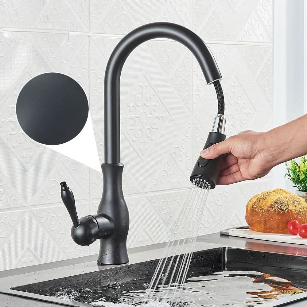 Mitigeur de cuisine AuroraStream avec douchette extractible et bec pivotant pour cuisines luxueuses