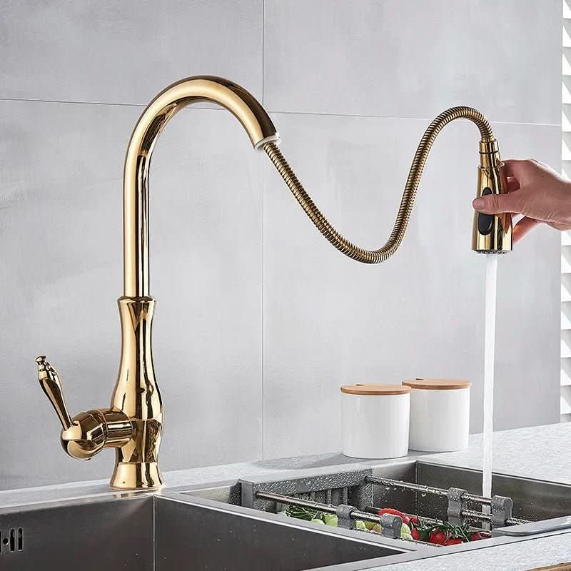 Mitigeur de cuisine AuroraStream avec douchette extractible et bec pivotant pour cuisines luxueuses