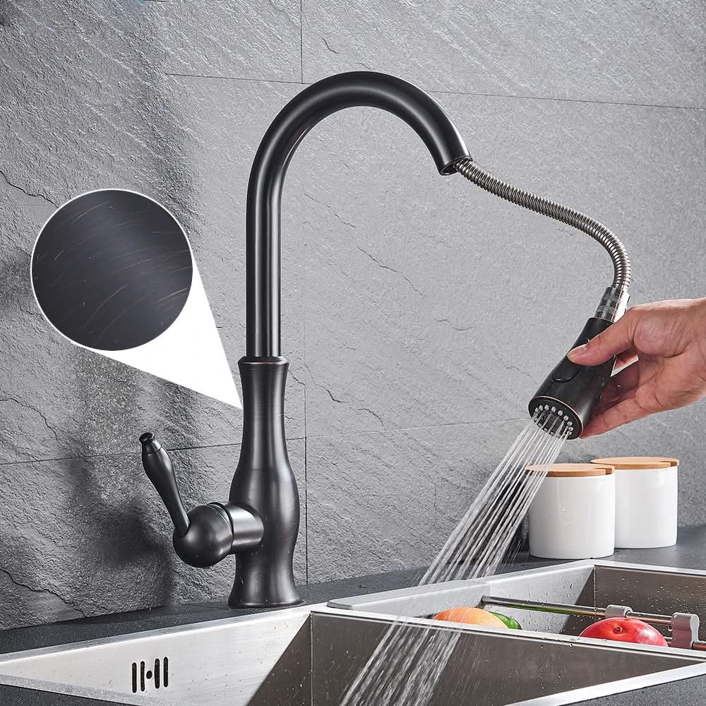 Mitigeur de cuisine AuroraStream avec douchette extractible et bec pivotant pour cuisines luxueuses