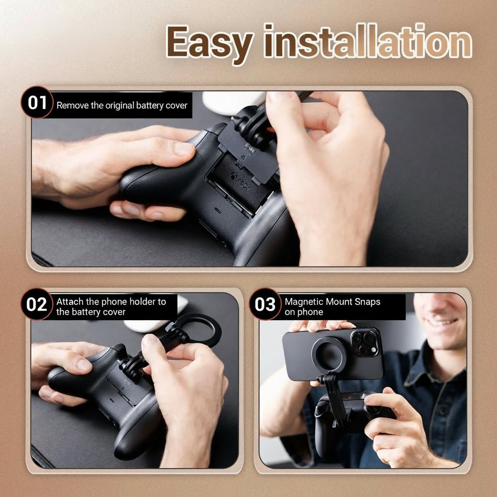 Clip magnetica PulseClip per telefono per controller Xbox 1914, supporto sicuro per gamer