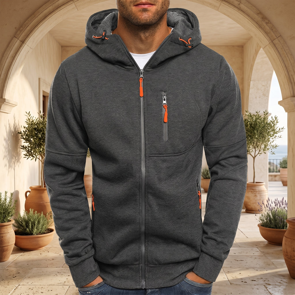 Hoodie met volledige ritssluiting voor dagelijks comfort en actieve kleding