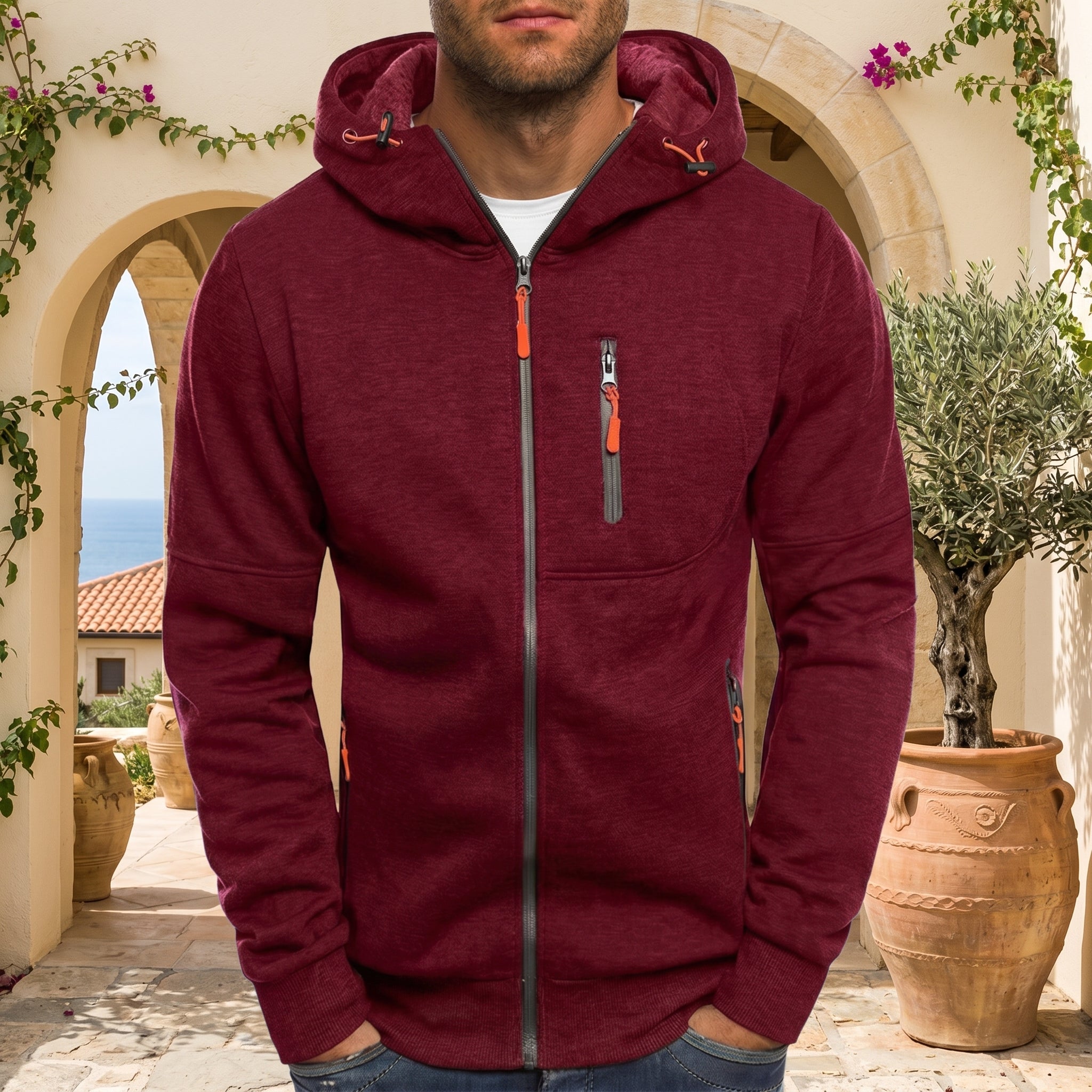 Hoodie met volledige ritssluiting voor dagelijks comfort en actieve kleding