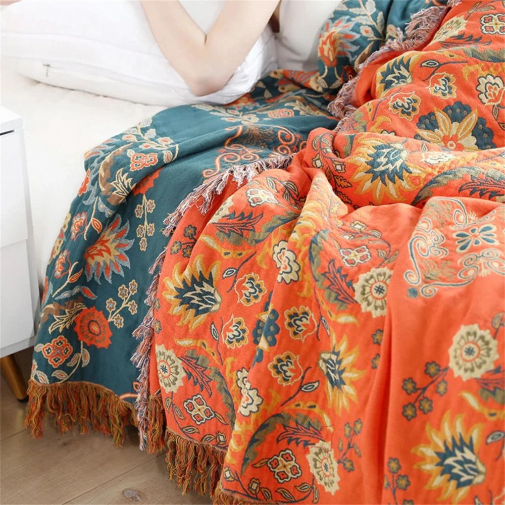 Couverture double face CozyNova couleur souci pour les amateurs de câlins, confort toute saison