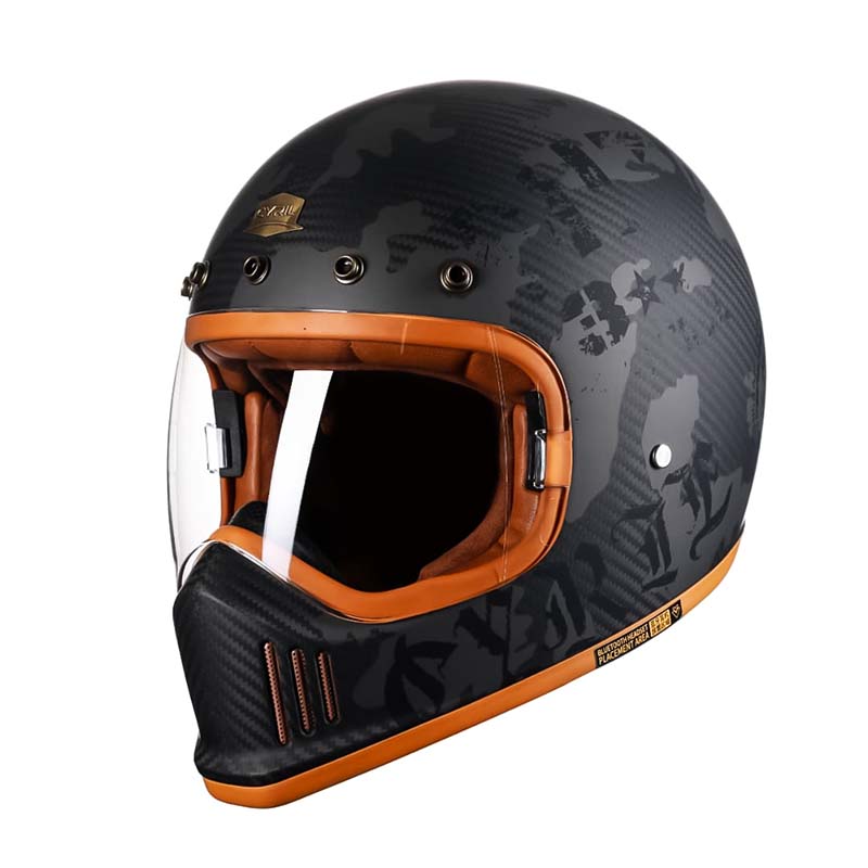Casque de moto intégral en fibre de carbone CosmoCarbon homologué DOT et ECE F388MB