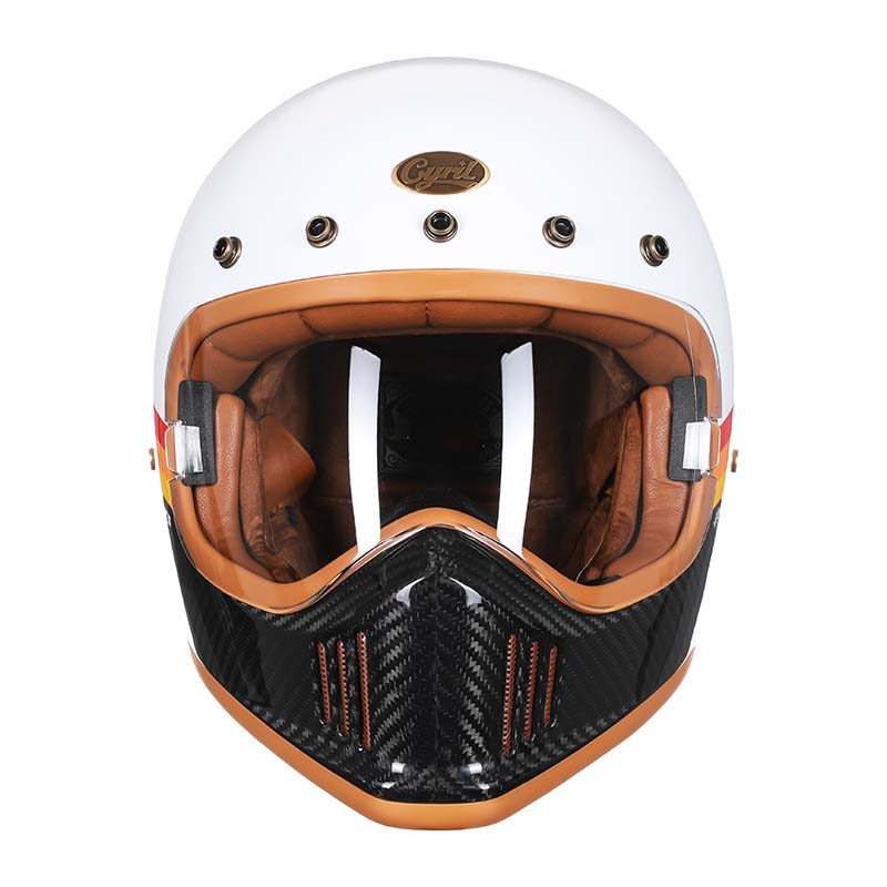 F383W Ausgabe Vollgesichts-Motorradhelm aus Kohlefaser