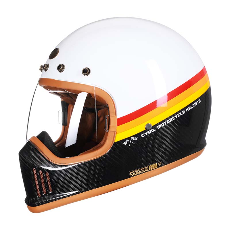 F383W Ausgabe Vollgesichts-Motorradhelm aus Kohlefaser