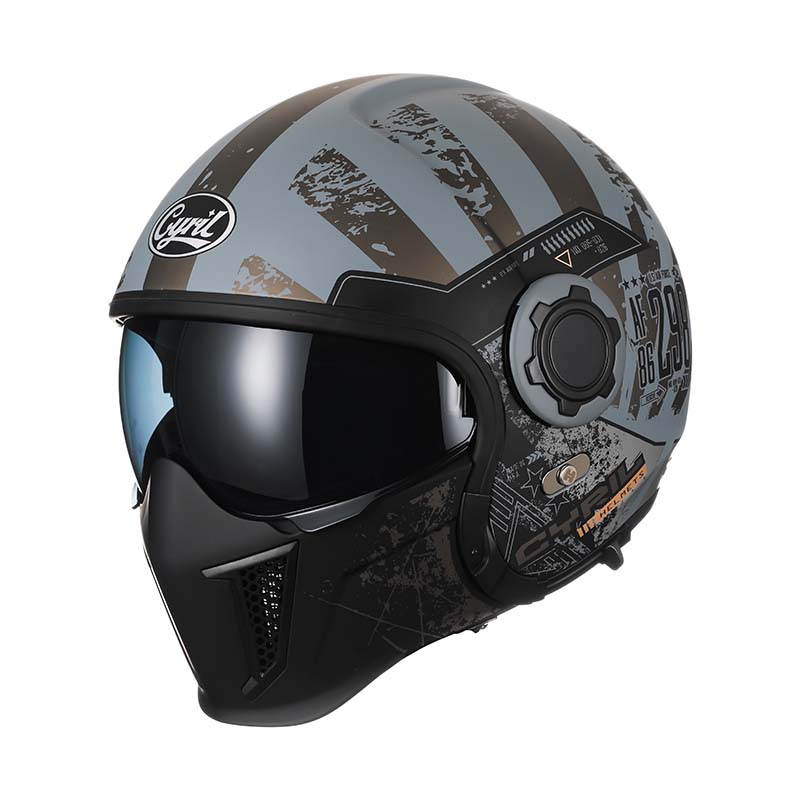 Retro modulaire helm met dubbele lens, DOT- en ECE-goedgekeurd
