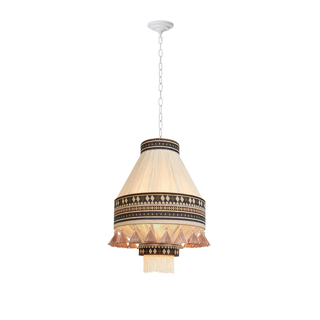 Boho – závěsná lampa s třásněmi