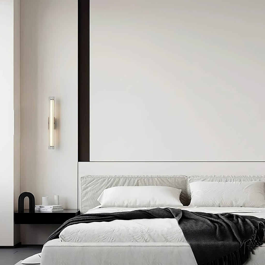 Linece Contemporary Glass Wall Lamp — Metal Frame, 5cm Diameter