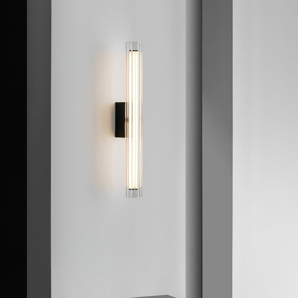Linece Contemporary Glass Wall Lamp — Metal Frame, 5cm Diameter