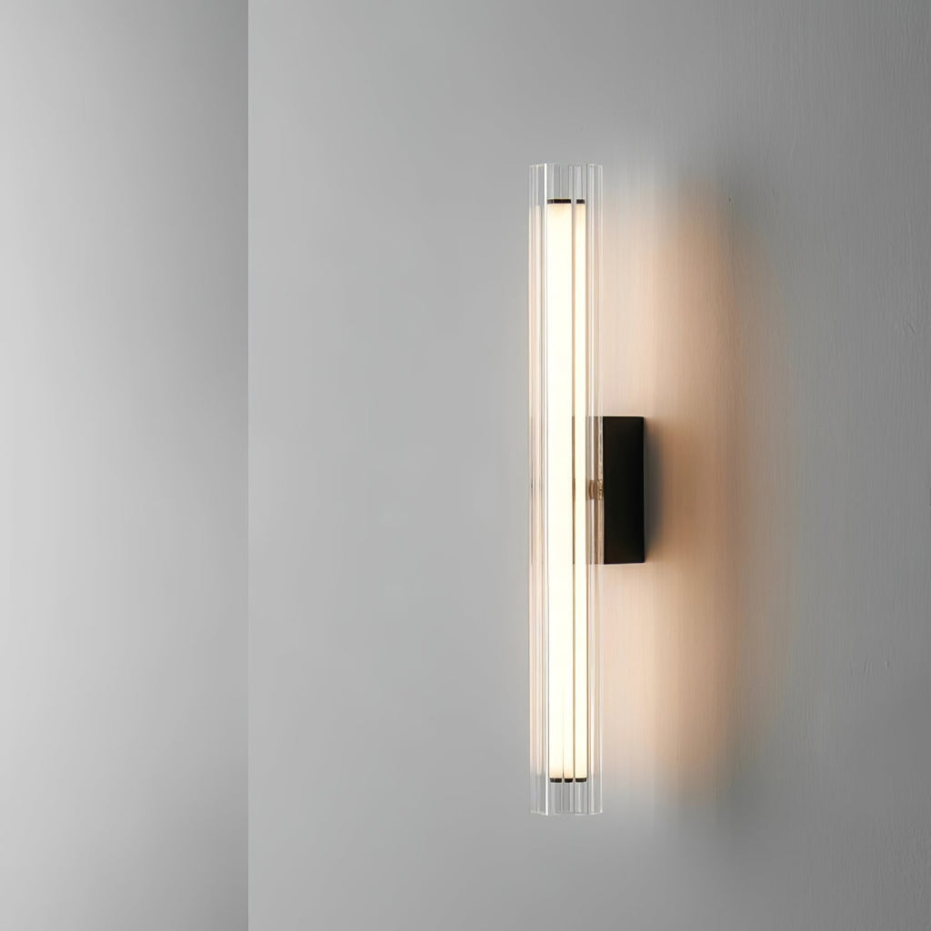 Linece Contemporary Glass Wall Lamp — Metal Frame, 5cm Diameter