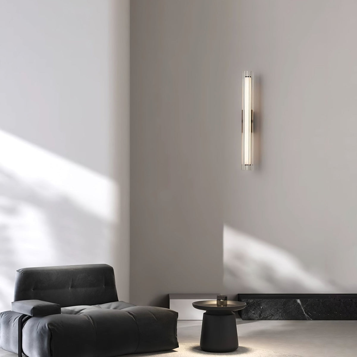 Linece Contemporary Glass Wall Lamp — Metal Frame, 5cm Diameter