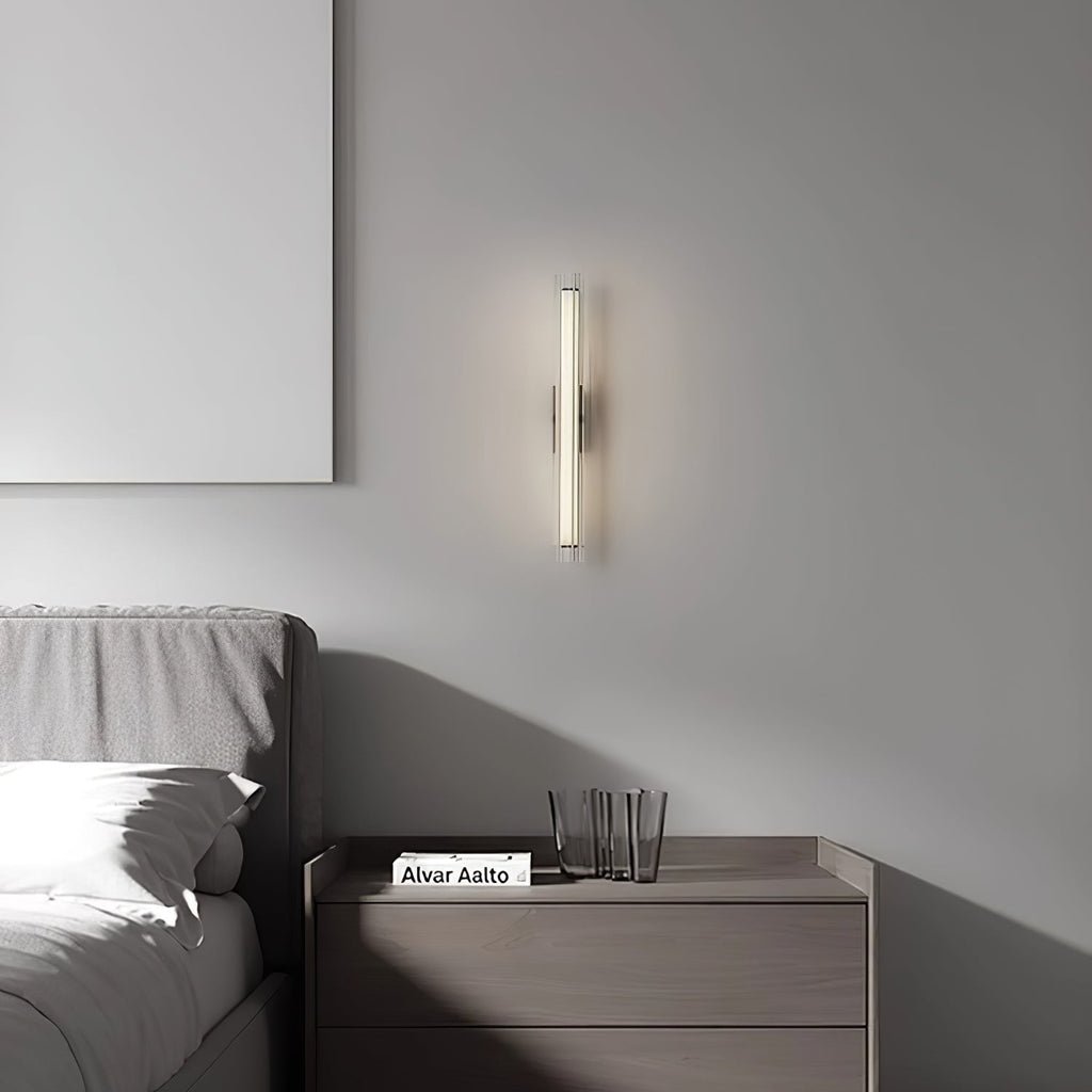 Linece Contemporary Glass Wall Lamp — Metal Frame, 5cm Diameter