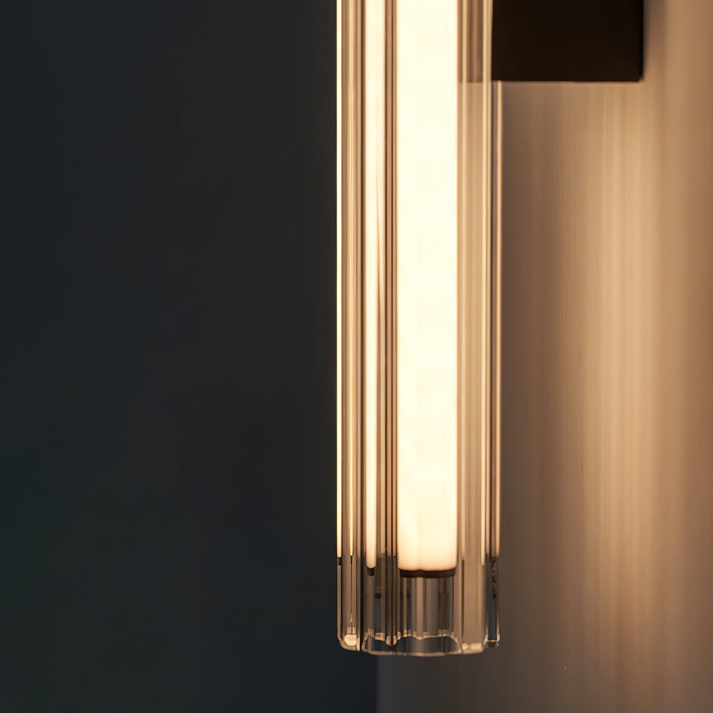 Linece Contemporary Glass Wall Lamp — Metal Frame, 5cm Diameter