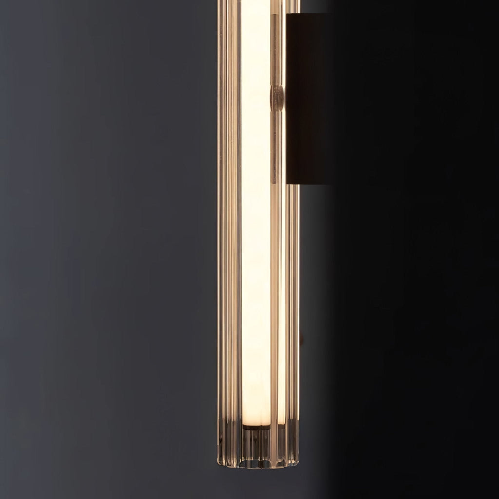Linece Contemporary Glass Wall Lamp — Metal Frame, 5cm Diameter