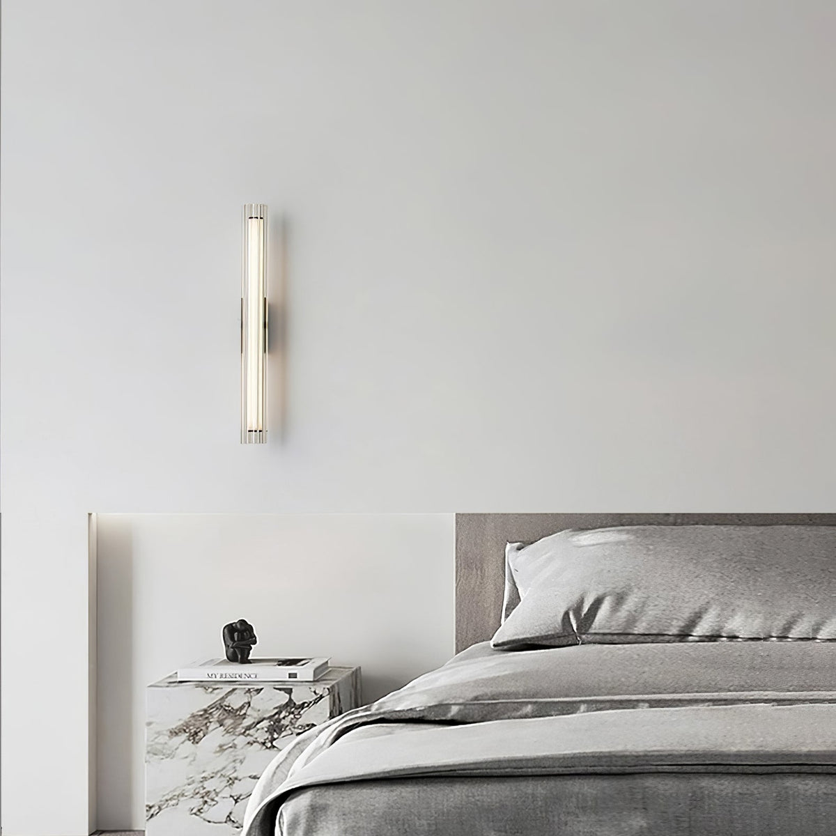 Linece Contemporary Glass Wall Lamp — Metal Frame, 5cm Diameter