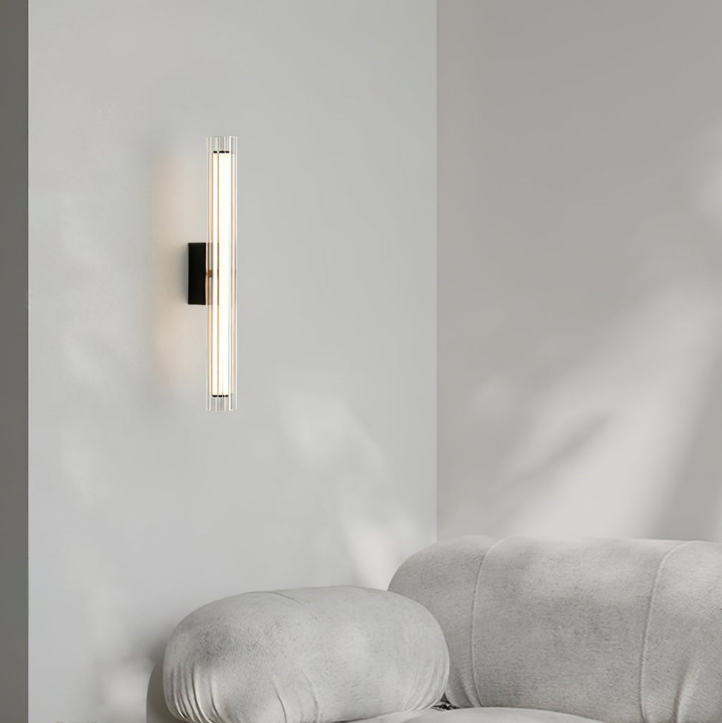 Linece Contemporary Glass Wall Lamp — Metal Frame, 5cm Diameter