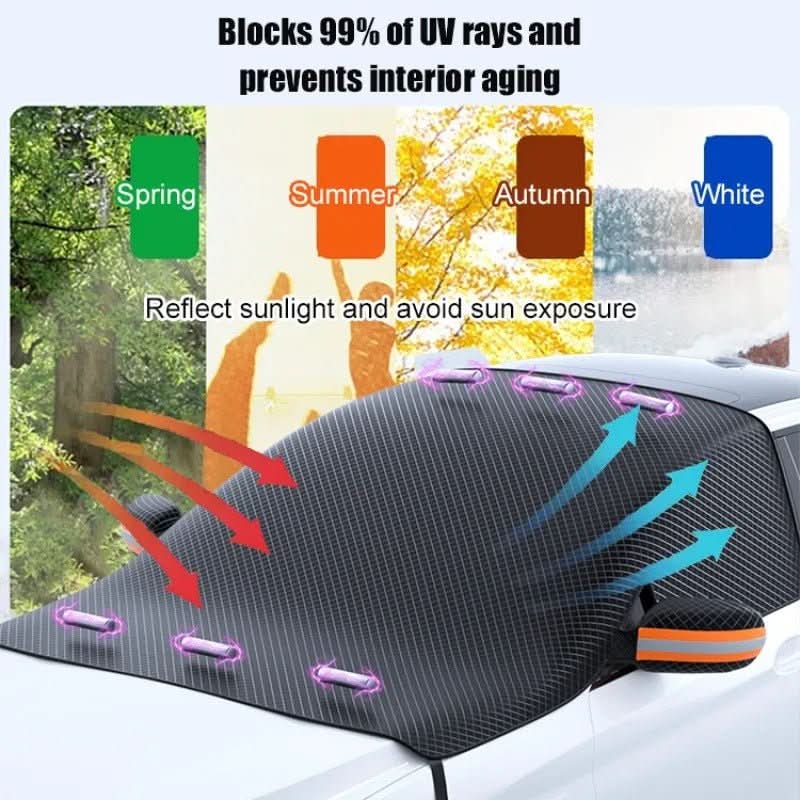 PolarGuard Magnetic Car Snow Cover For Year-Round Windshield Protection For Commuters
