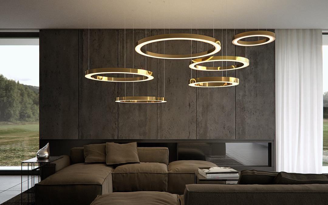 مصباح معلق دائري LED بتصميم سلس
