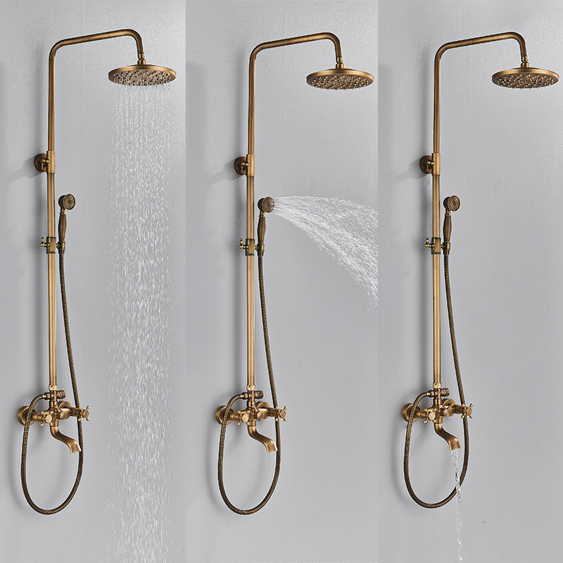 Retro Kupfer Duschset mit Messinghahn und praktischen Duschen