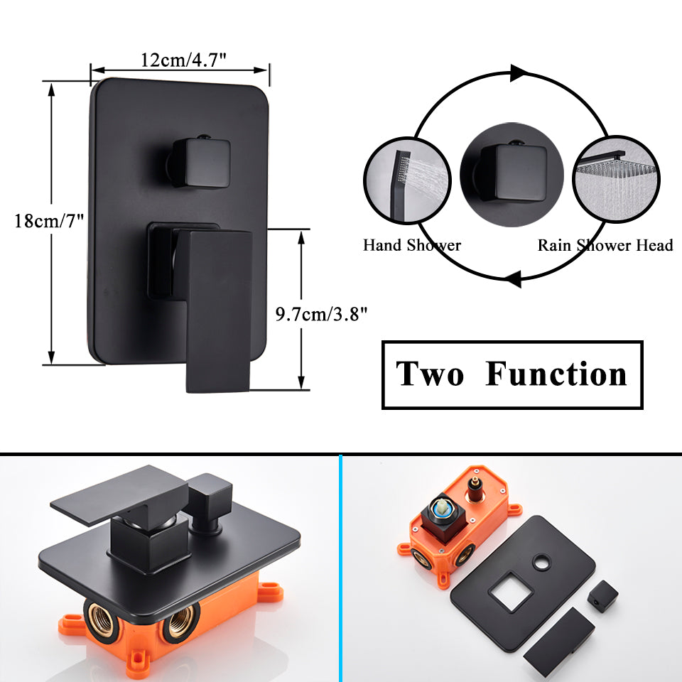 3件套黑色现代浴室淋浴套装
