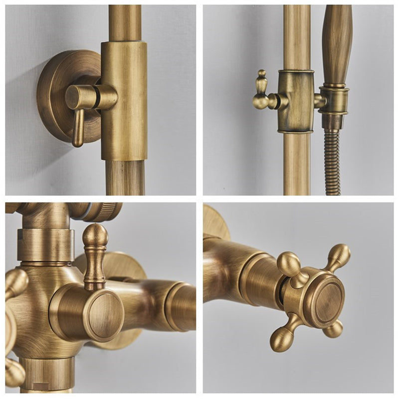 Retro Kupfer Duschset mit Messinghahn und praktischen Duschen