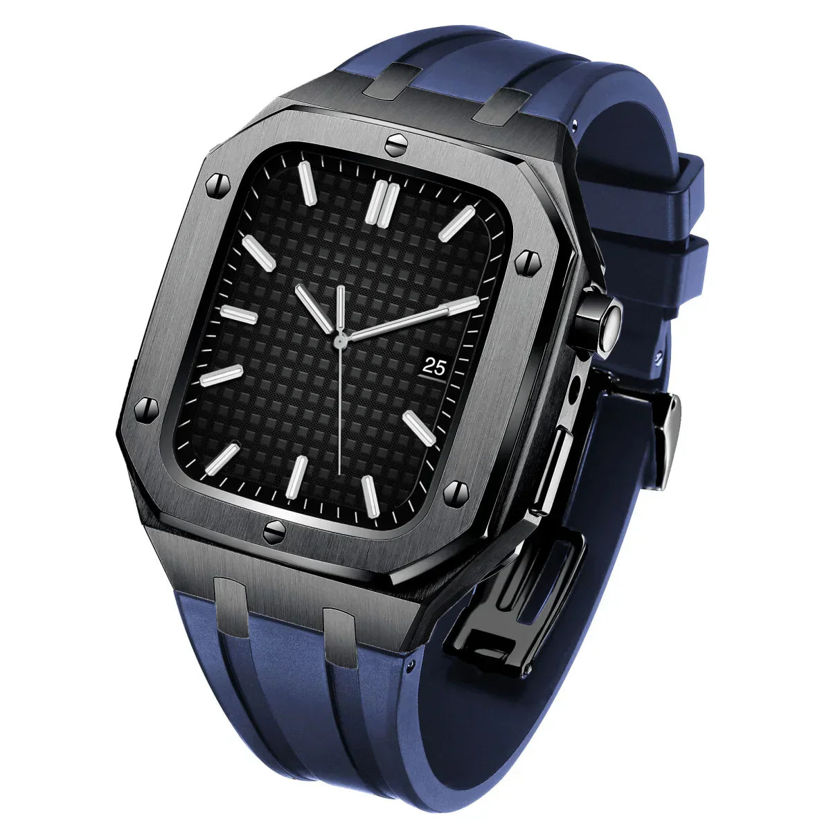 AP9009 silikonový řemínek s pouzdrem z nerezové oceli 316L pro Apple Watch