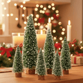 FrostGrove Noel dekorasyonu için 5 parçalı yapay karlı mini köknar seti