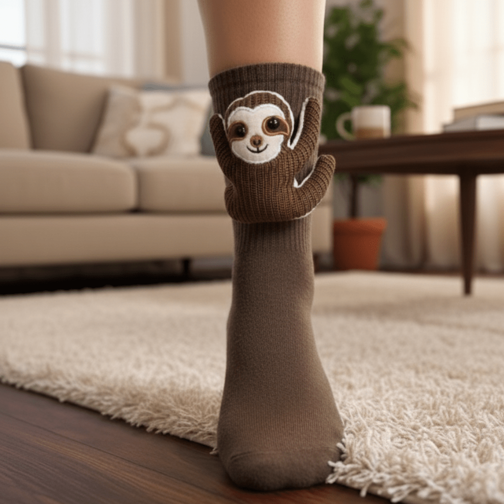 CozyNest House Socks For Home Relaxation With 3D Animal Accent And Non Slip