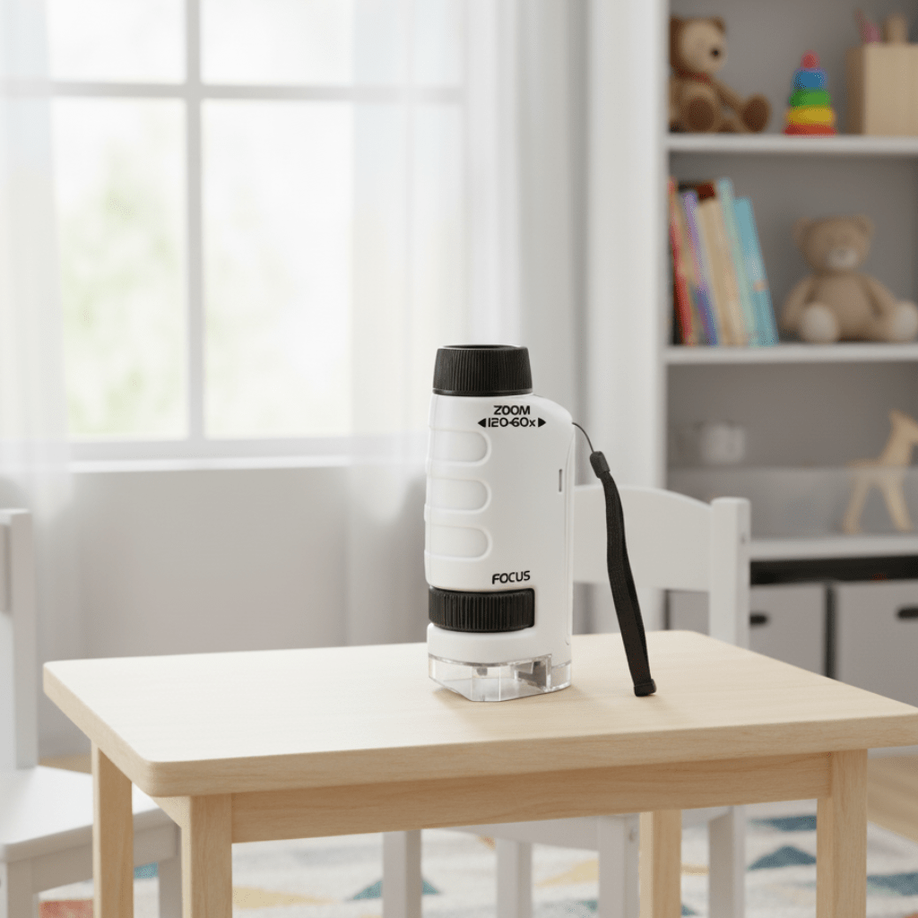 مجهر محمول للأطفال من QuestScope بتكبير 60x-120x للاستكشاف