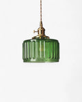 Lucerne Verdant Pendant Light With Emerald Glass Brass