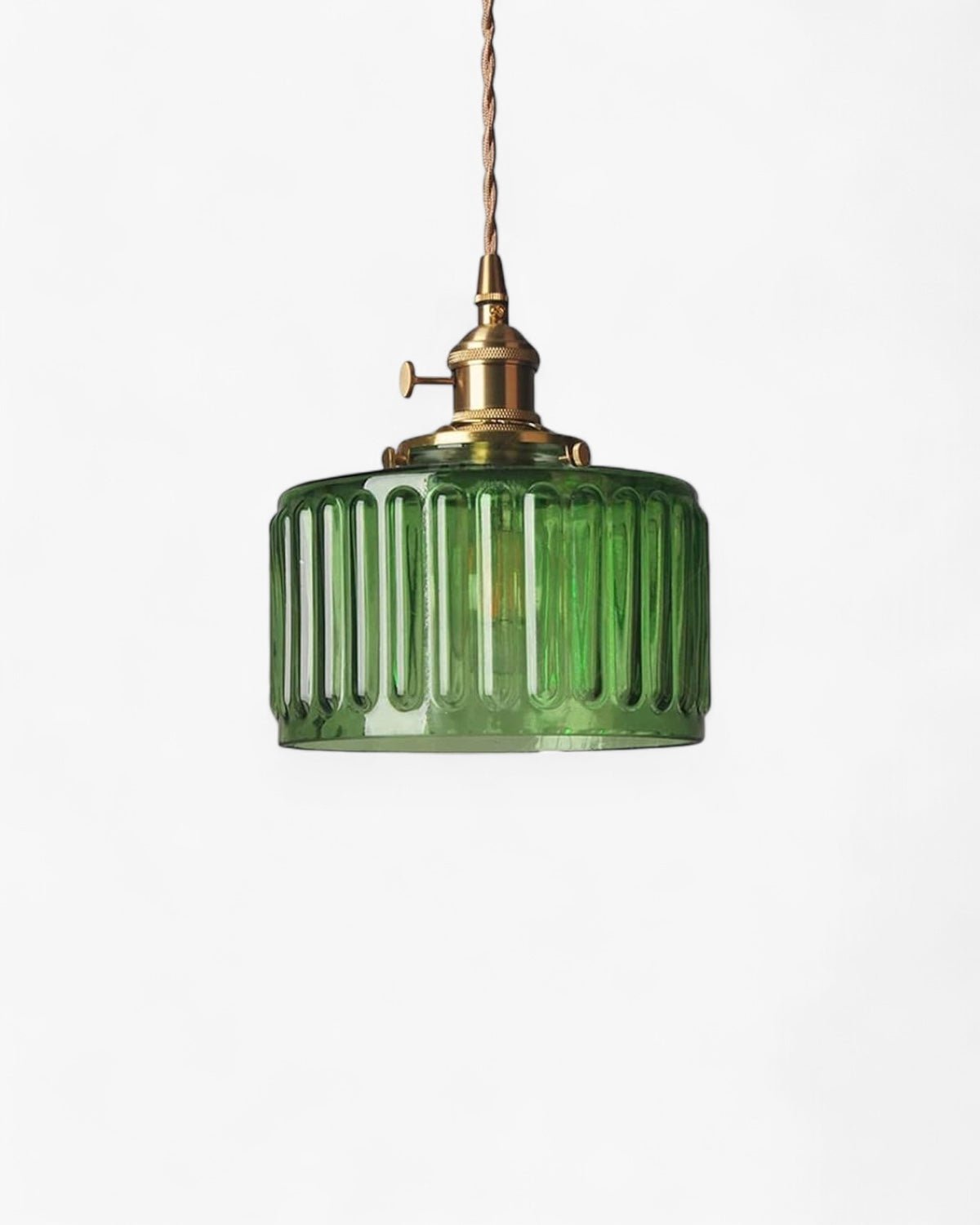 Lucerne Verdant Pendant Light With Emerald Glass Brass