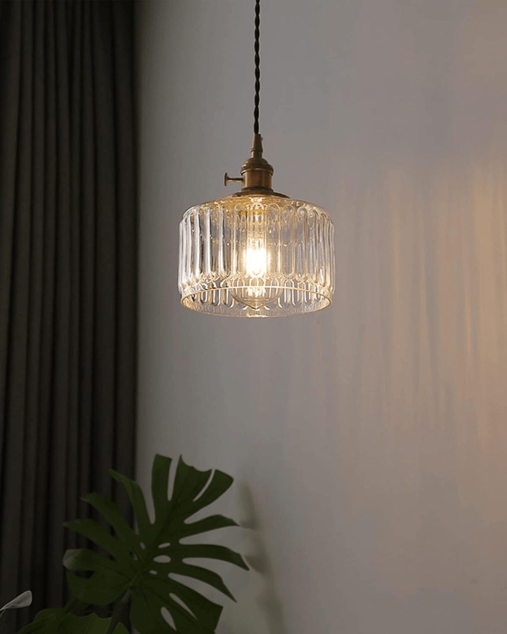 Lucerne Verdant Pendant Light With Emerald Glass Brass