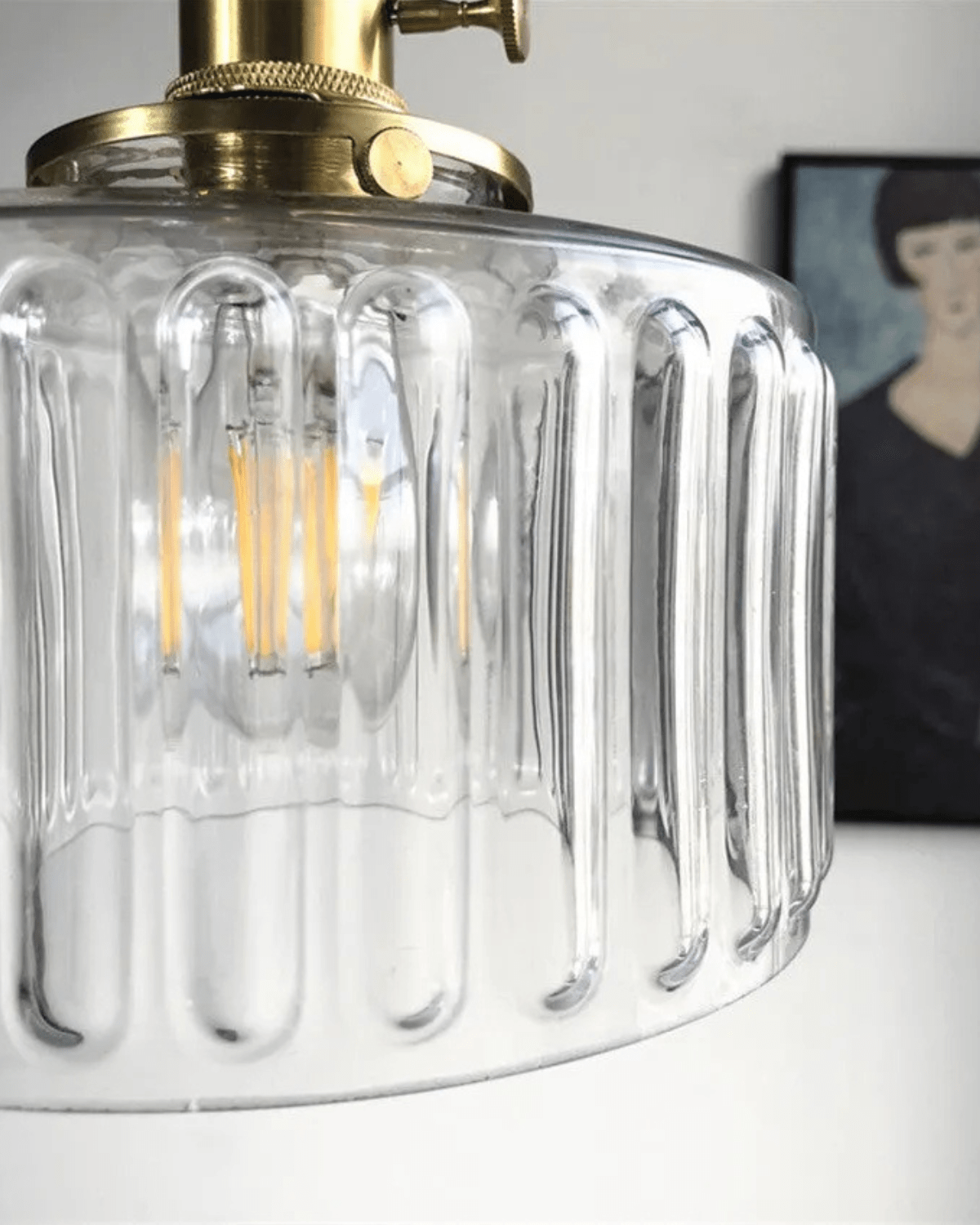 Lucerne Verdant Pendant Light With Emerald Glass Brass