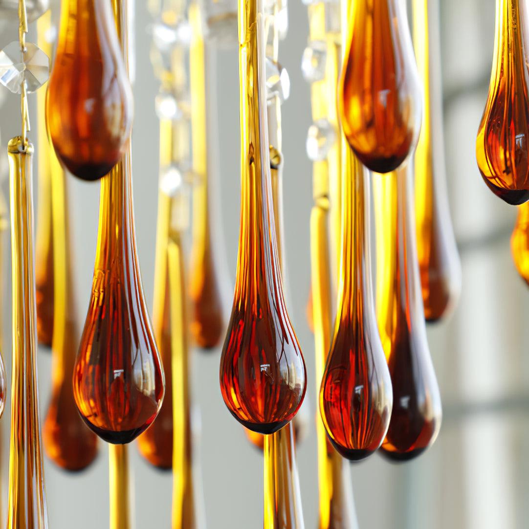 Lampadario Maltose — cascata di ottone e cristallo