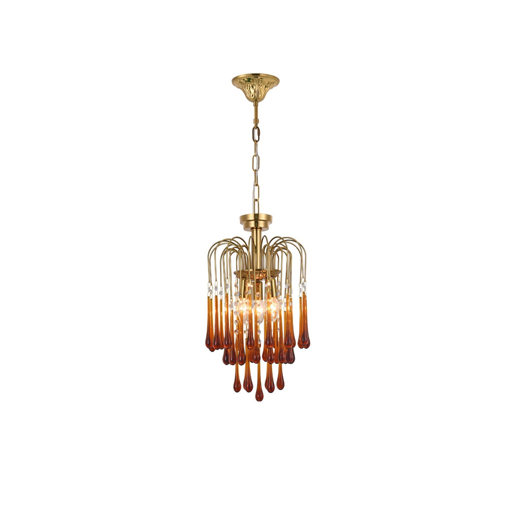 Lampadario Maltose — cascata di ottone e cristallo