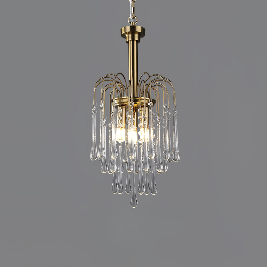 Lampadario Maltose — cascata di ottone e cristallo