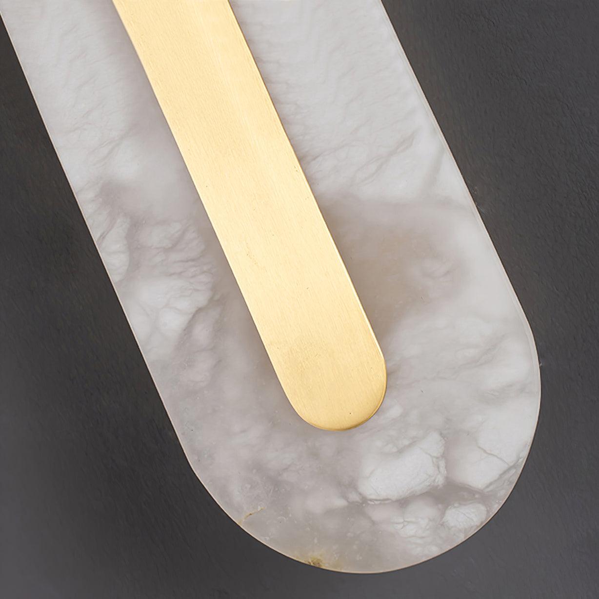 Rundad vägglampa i alabaster — integrerad LED, vertikal eller horisontell montering