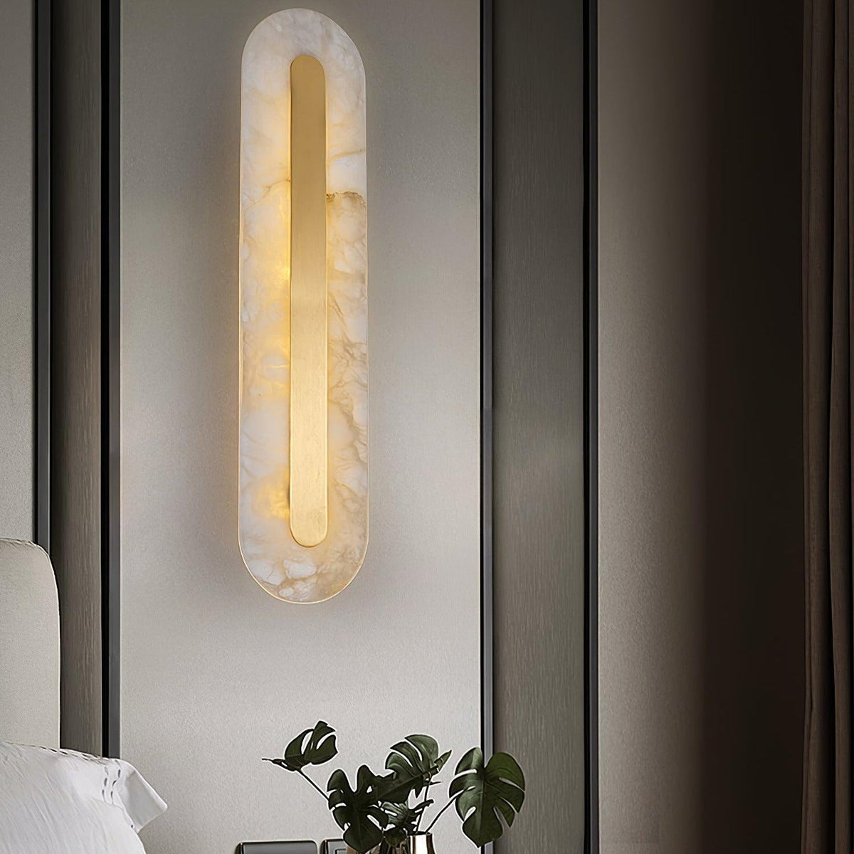 Hurn Curved Alabaster Wall Lamp