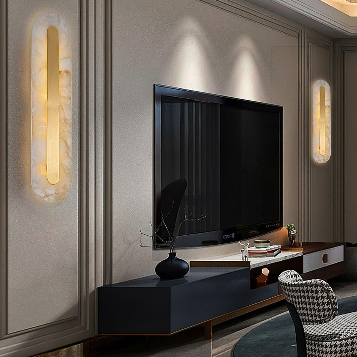 Hurn Curved Alabaster Wall Lamp