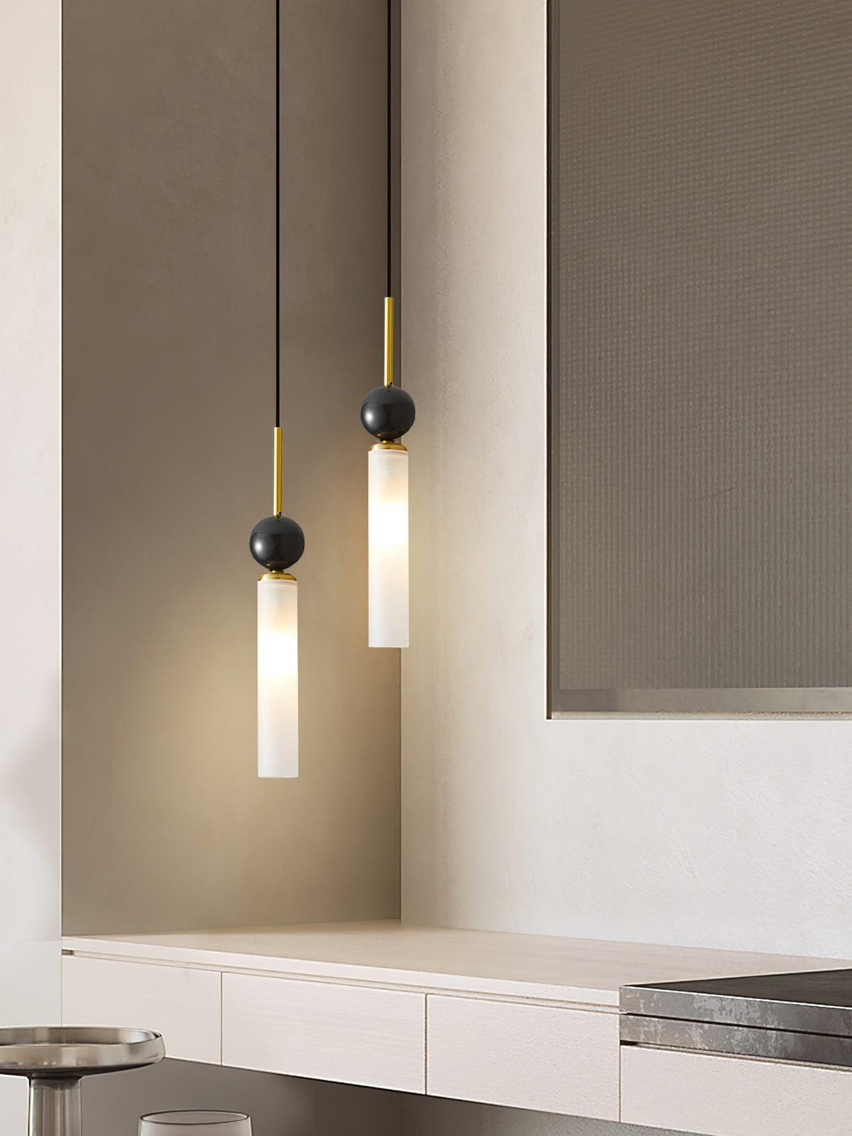 Thea Minimalist Marble Pendant Light — Single & Double Head Options
