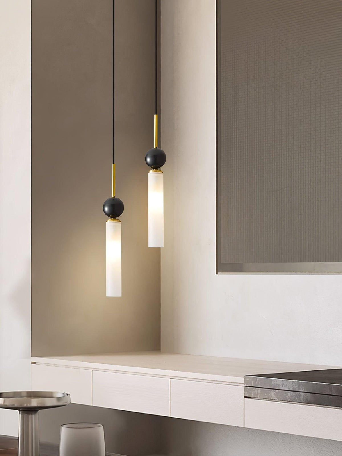 Thea Minimalist Marble Pendant Light — Single & Double Head Options