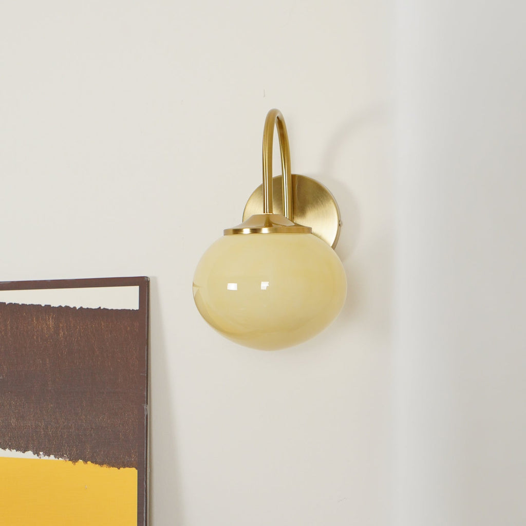 Marshmallow-Wandleuchte – Goldfinish, rosafarbene Glasschirme