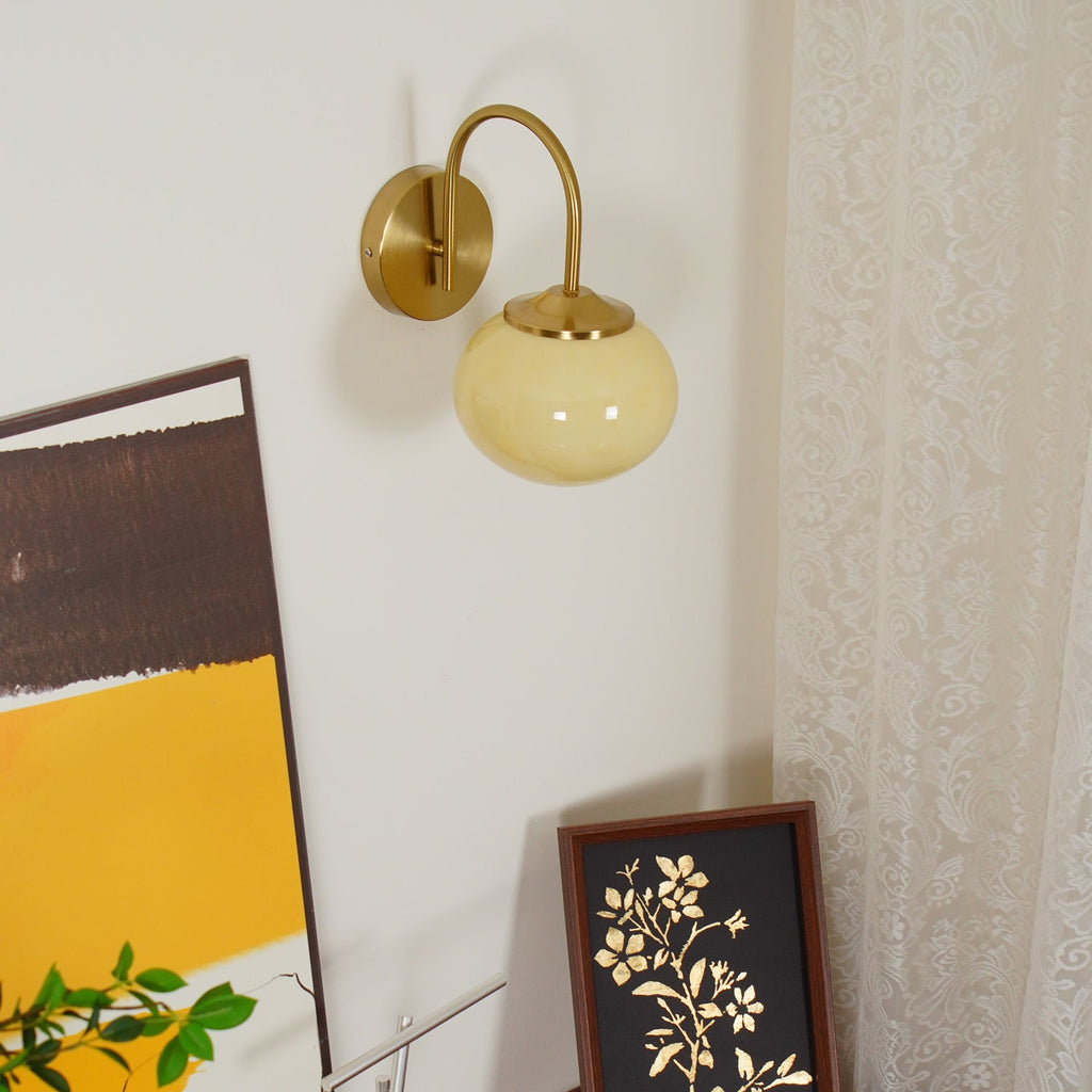 Marshmallow-Wandleuchte – Goldfinish, rosafarbene Glasschirme