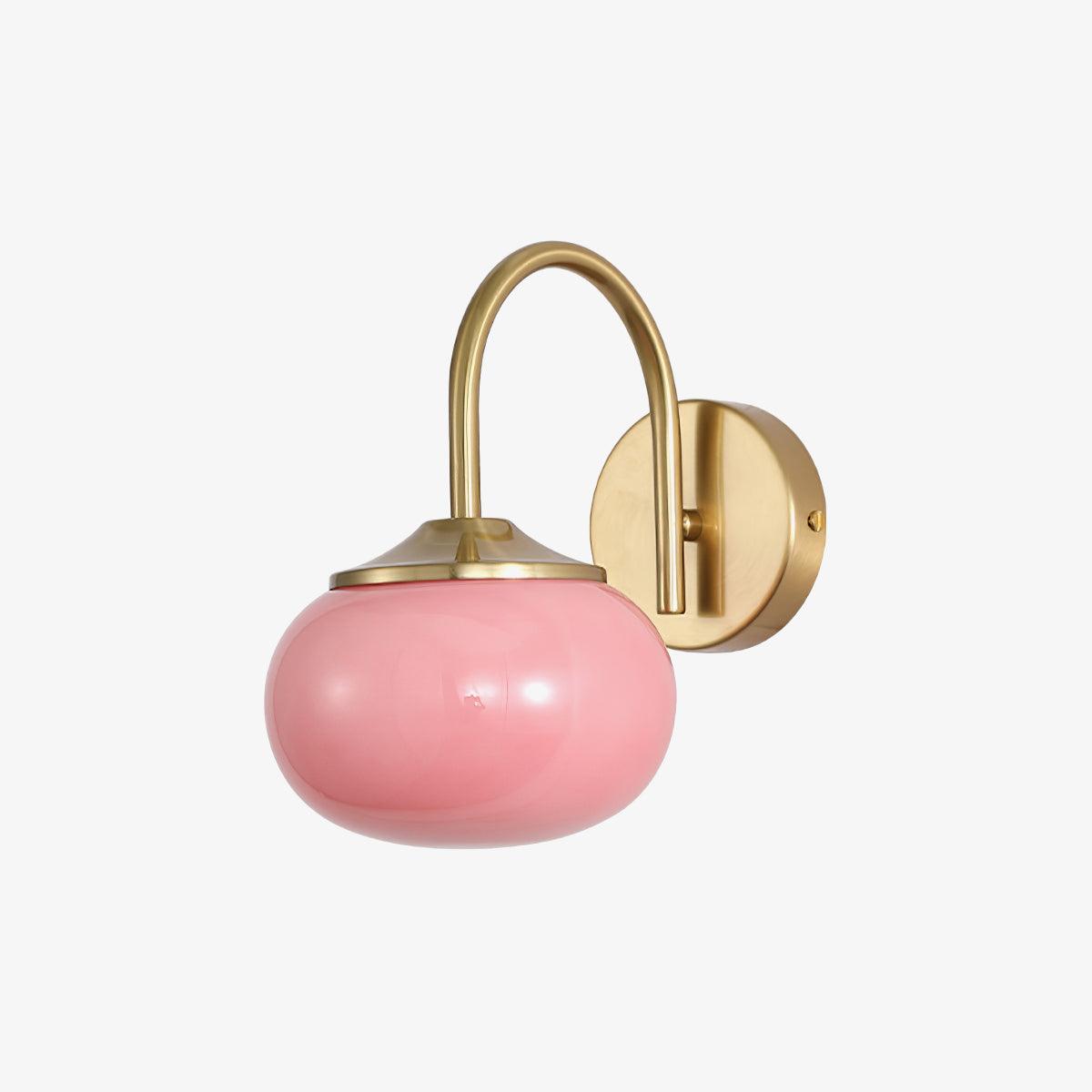 Marshmallow-Wandleuchte – Goldfinish, rosafarbene Glasschirme