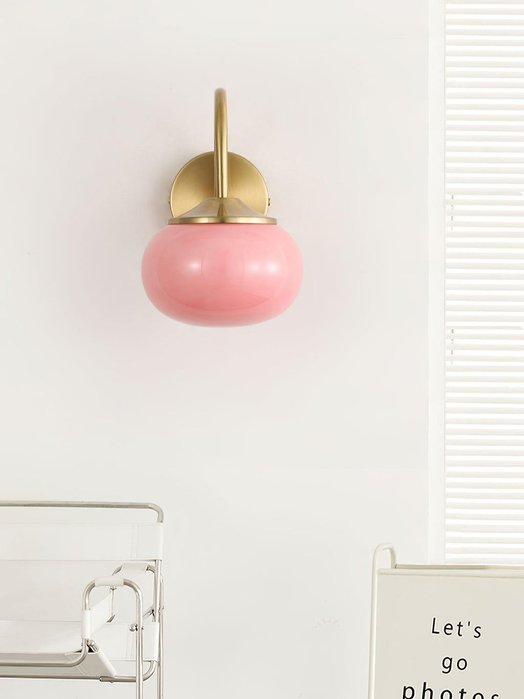Marshmallow-Wandleuchte – Goldfinish, rosafarbene Glasschirme