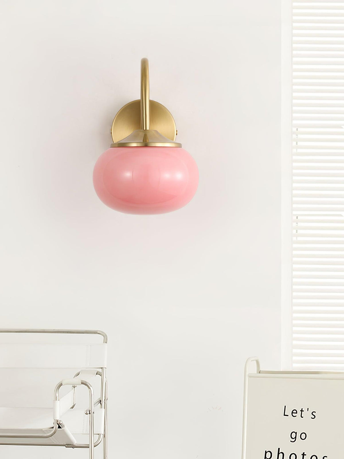 Marshmallow-Wandleuchte – Goldfinish, rosafarbene Glasschirme