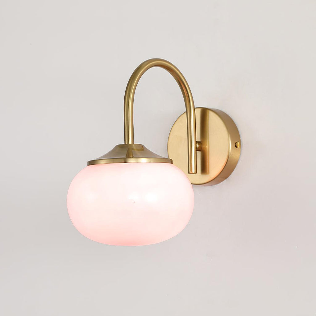 Marshmallow-Wandleuchte – Goldfinish, rosafarbene Glasschirme